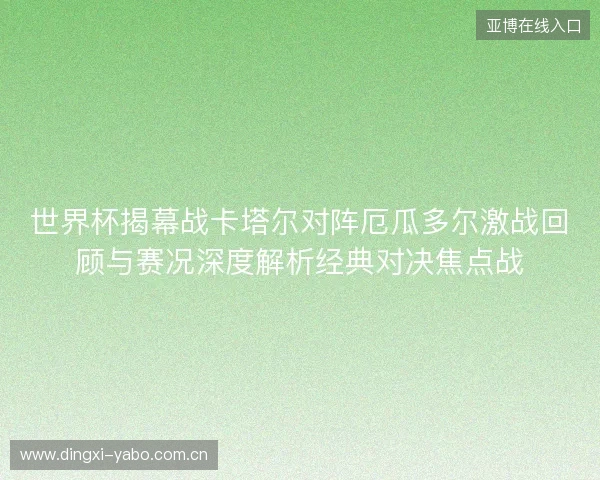 世界杯揭幕战卡塔尔对阵厄瓜多尔激战回顾与赛况深度解析经典对决焦点战 世界杯揭幕战卡塔尔对阵厄瓜多尔激战回顾与赛况深度解析经典对决焦点战